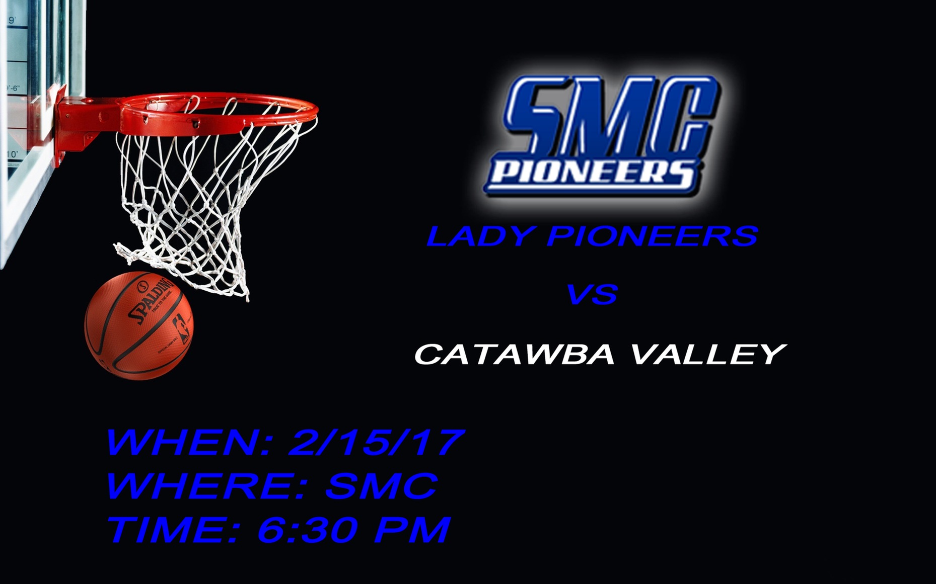 SMC Women's Basketball Home Game vs. Catawba Valley 2/15/17
