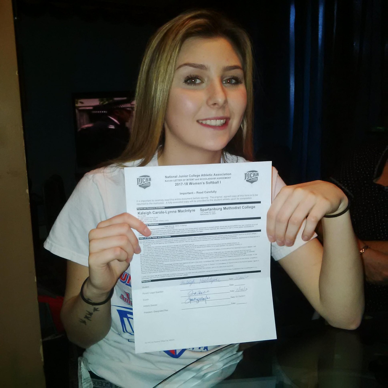 Catcher from Our Lady of Lourdes in Guelph ONT Canada Signs with SMC Softball.