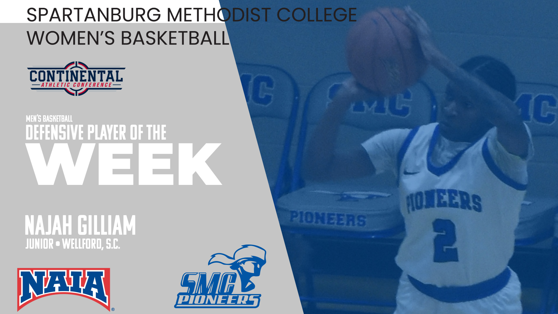 Najah Gilliam Named CAC Offensive Player of the Week