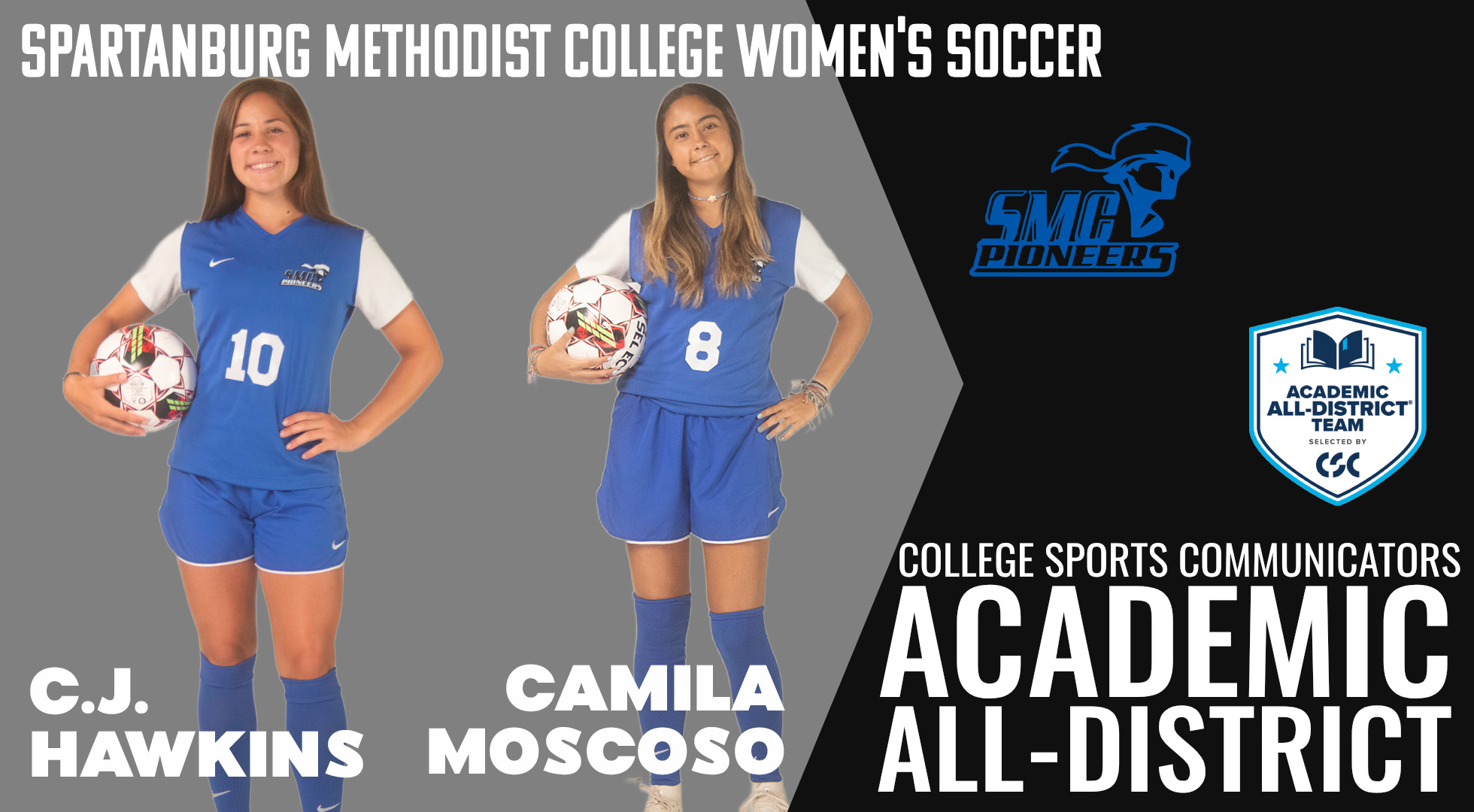 C.J. Hawkins and Camila Moscoso Make SMC Women's Soccer History with CSC Honors