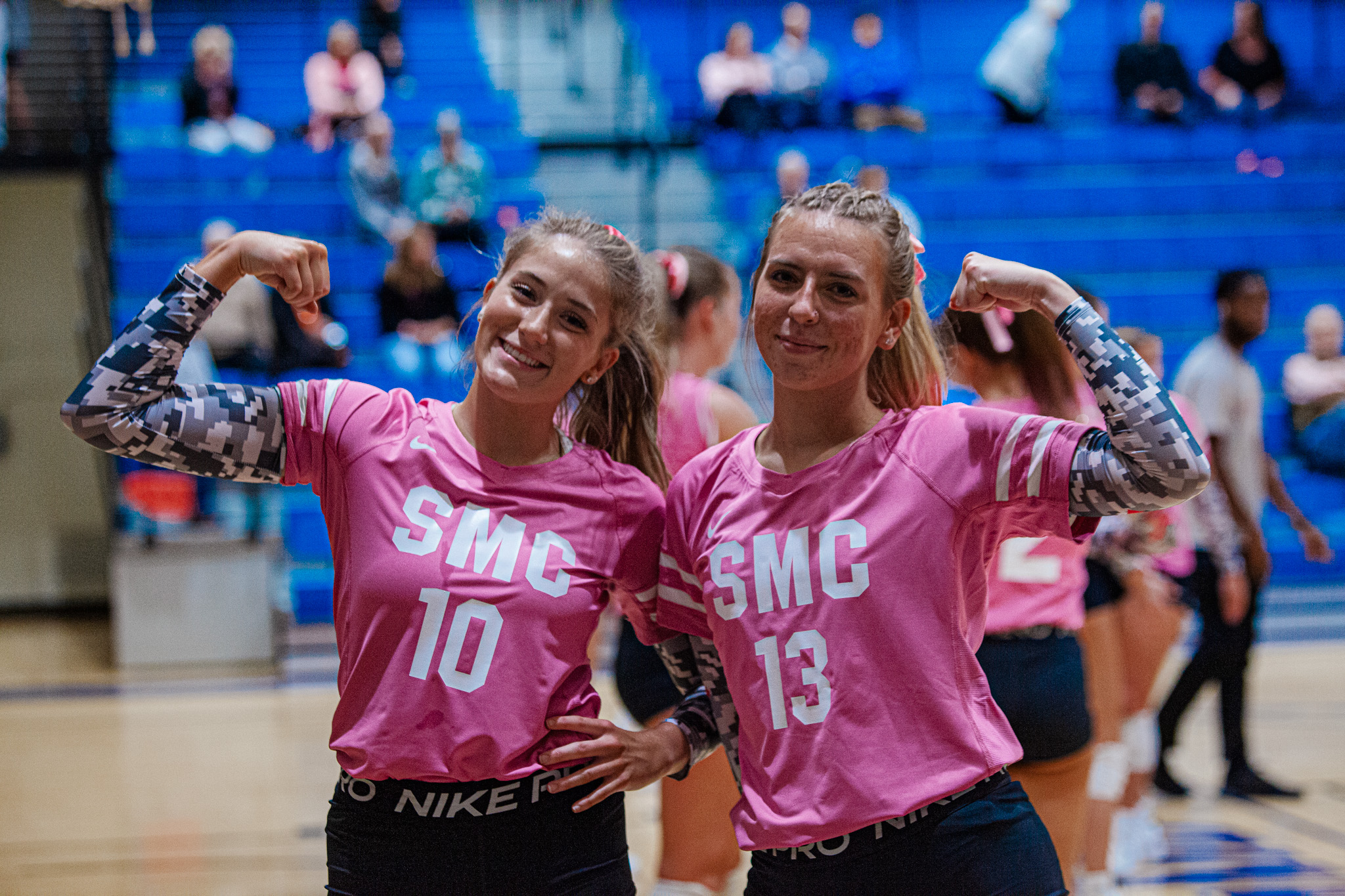 Volleyball Sweeps Denmark Tech on Sophomore Night and Dig Pink Game