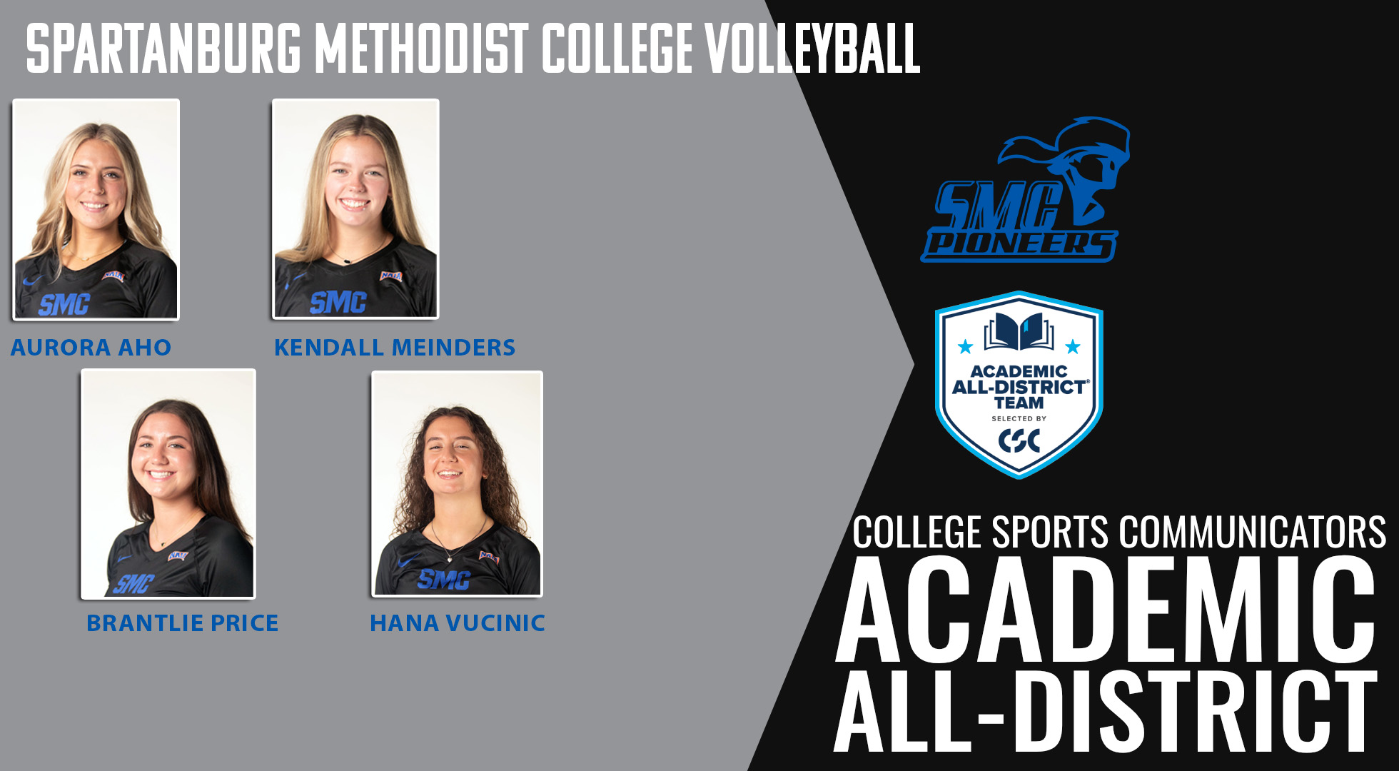 Four SMC Volleyball Student-Athletes Earn CSC Academic All-District