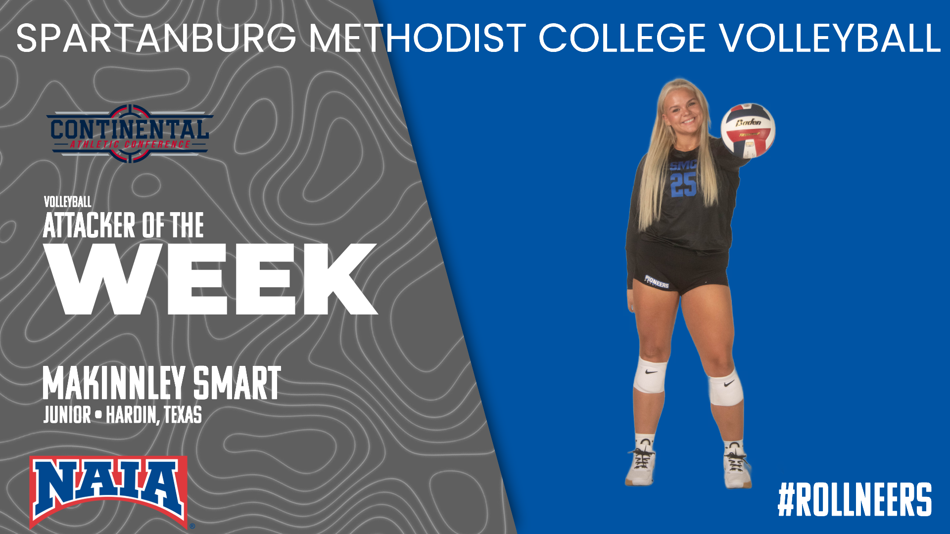 Makinnley Smart Named CAC Volleyball Attacker of the Week