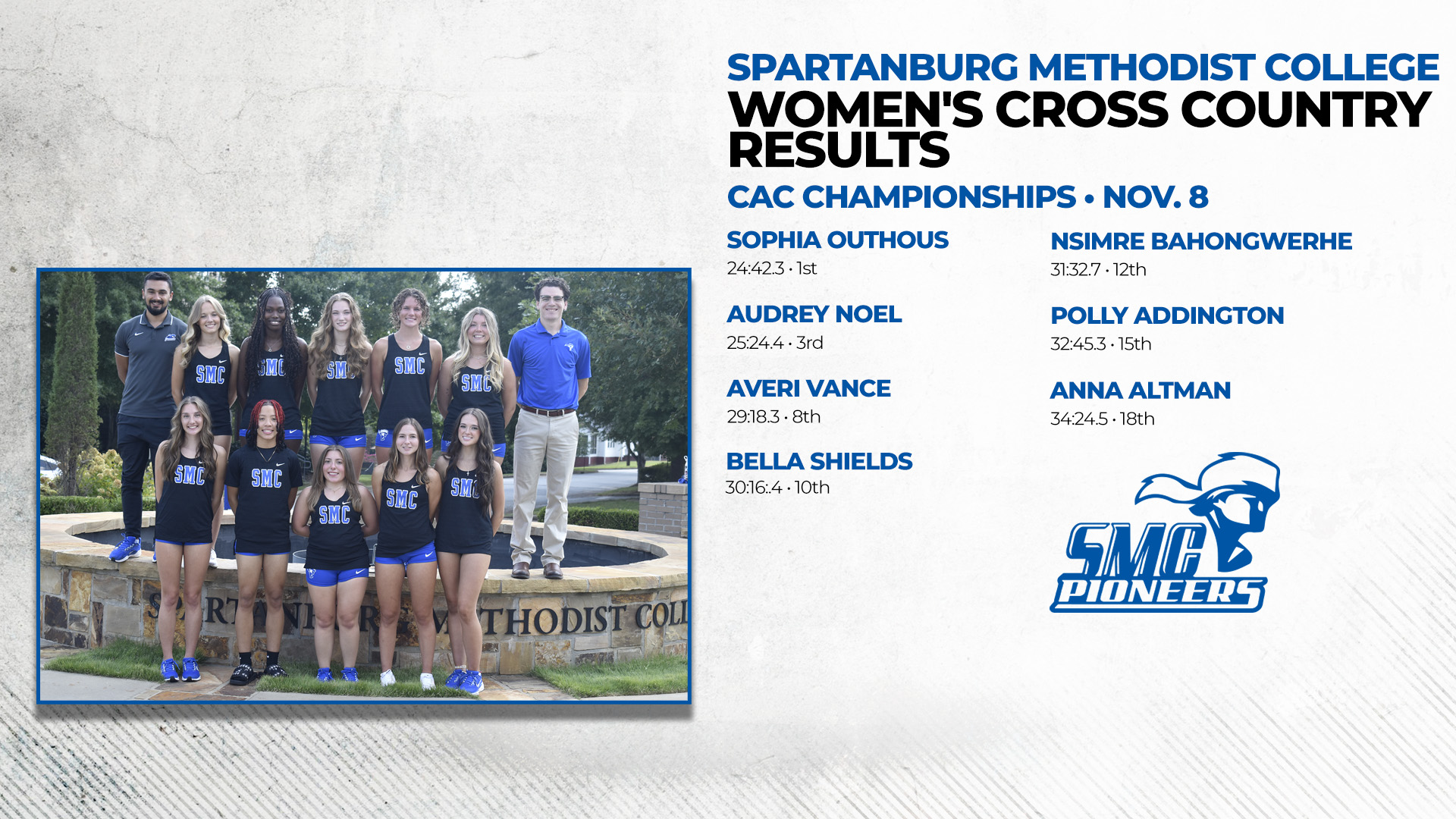 SMC Women Take Second at Continental Athletic Conference Cross Country Championships